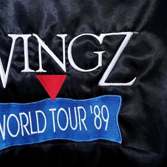 WingZ World Tour 89 Satin Bomber Jacket Vintage 80s Informix Software Made In US - Picture 4 of 6